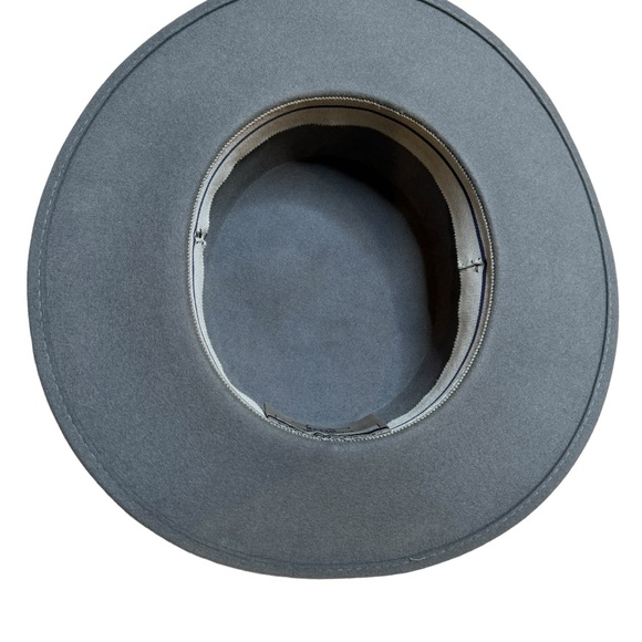 Vintage Women’s Hat Gray Felted Wool Flat Top German By H.T.B. Hutmanufaktur EUC - Picture 5 of 9